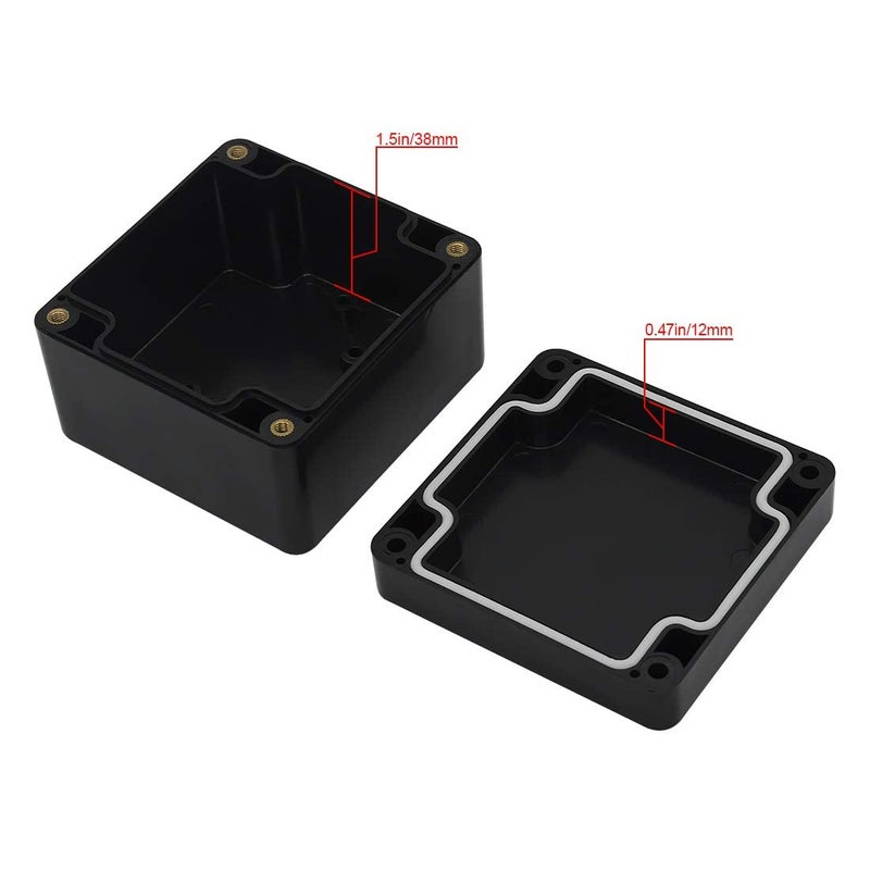LeMotech Junction Box IP65 Waterproof Project Box Dustproof ABS Plastic Electrical Boxes Universal Enclosure for Electronic Black 3.29x 3.19x 2.2 inch (83 x 81 x 56mm)(Pack of 1) - Image 3